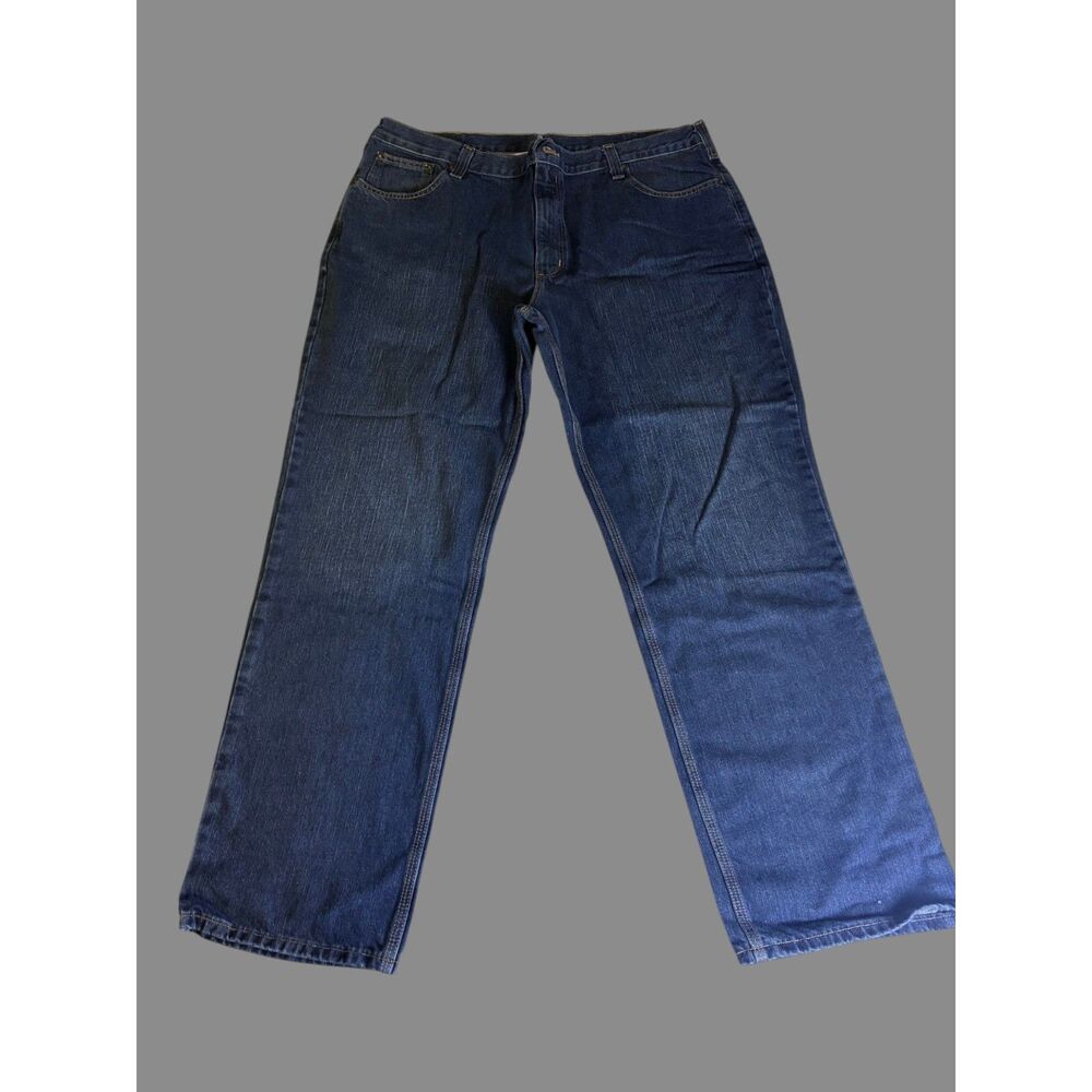 Carhartt Relaxed Fit Jeans Mens 40x32 Dark Wash Straight Leg Denim Work Pants